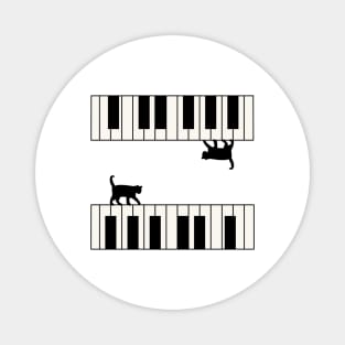 Cat walking on Piano Magnet